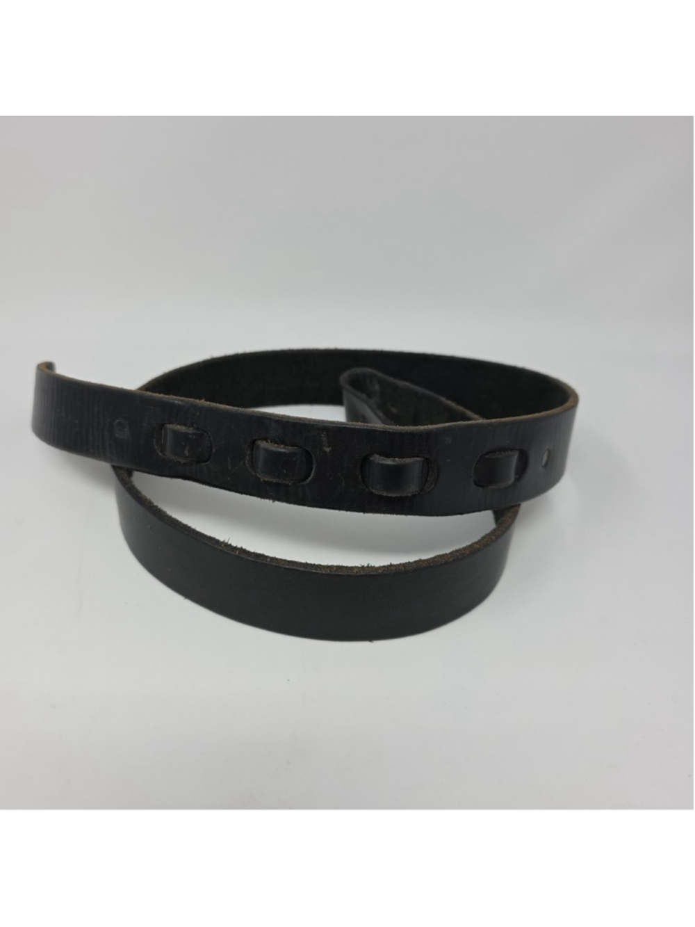 Vtg Distressed Mens Black Leather Belt Strap Size 38/39
